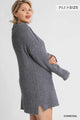 High Cowl Neck Bouclé Long Sleeve Sweater Dress - AV Fashion’s