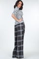 High Waist Plaid Print Wide Leg Pants - AV Fashion’s