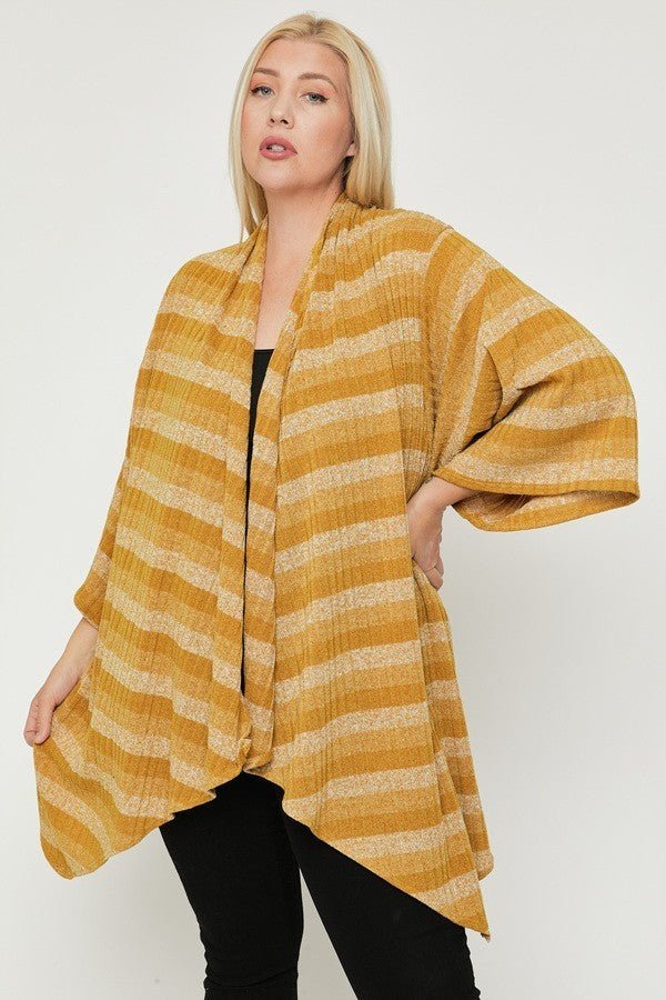 Kimono Style Striped Cardigan - AV Fashion’s