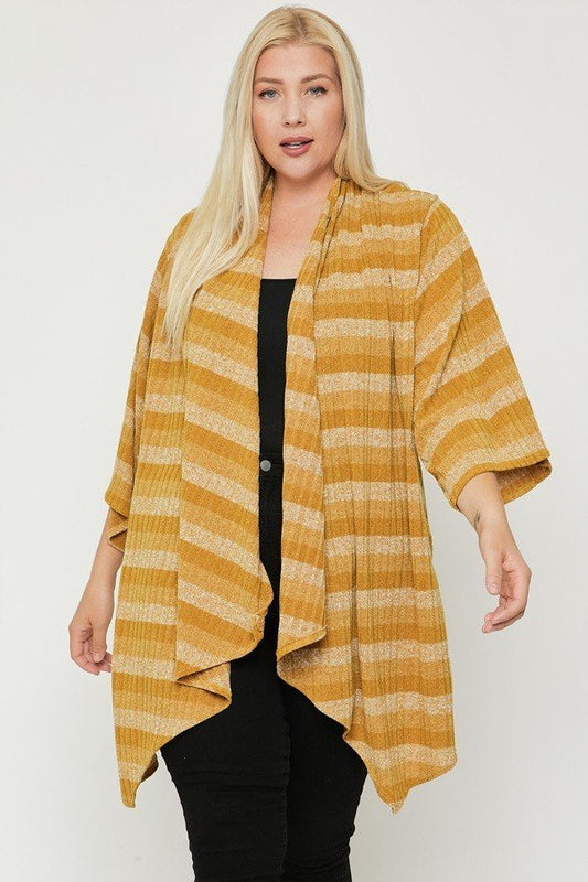 Kimono Style Striped Cardigan - AV Fashion’s