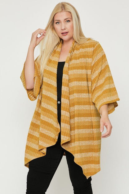 Kimono Style Striped Cardigan - AV Fashion’s