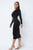 Long Sleeve Midi Dress With Low V Neck Front And Back With Ruching On Sides And Chest - AV Fashion’s