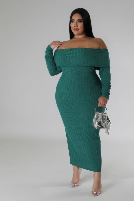 Off Shoulders Stretch Dress - AV Fashion’s