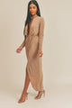 Pecan Brown Open Front Dress - AV Fashion’s