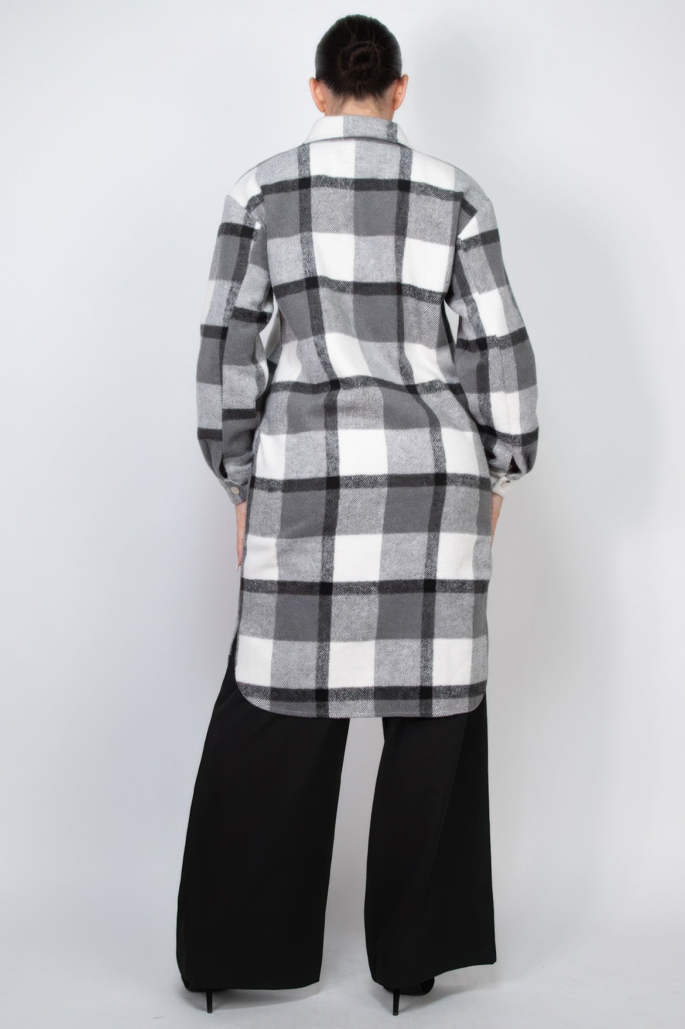 Plaid Buttoned Shacket Coat - AV Fashion’s