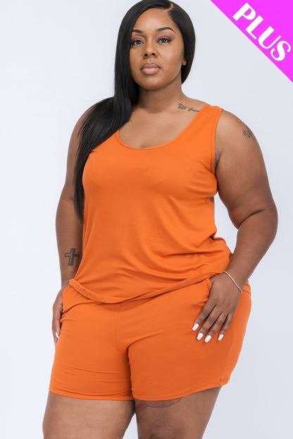 Plus Comfy Tank Top & Shorts Set - AV Fashion’s