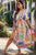 Plus Deep V Neck Allover Print High Waist Dress - AV Fashion’s