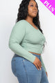 Plus Size Button Up Cropped Top - AV Fashion’s