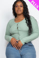Plus Size Button Up Cropped Top - AV Fashion’s