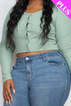 Plus Size Button Up Cropped Top - AV Fashion’s