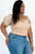 Plus size casual ruched puff sleeve ribbed knit solid top - AV Fashion’s