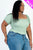 Plus size casual ruched puff sleeve ribbed knit solid top - AV Fashion’s