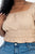 Plus size casual ruched puff sleeve ribbed knit solid top - AV Fashion’s