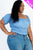 Plus size casual ruched puff sleeve ribbed knit solid top - AV Fashion’s
