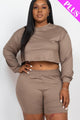 Plus Size Cozy Crop Top And Shorts Set - AV Fashion’s