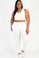 Plus Size French Terry Cropped Tank Top & Joggers Set - AV Fashion’s