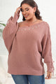 Plus Size One Shoulder Beaded Sweater - AV Fashion’s