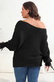 Plus Size One Shoulder Beaded Sweater - AV Fashion’s