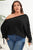 Plus Size One Shoulder Beaded Sweater - AV Fashion’s