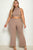 Plus Size Ribbed Mock Neck Crop Tank Top& Bootcut Pants Set - AV Fashion’s