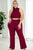 Plus Size Ribbed Mock Neck Crop Tank Top& Bootcut Pants Set - AV Fashion’s