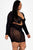 Plus Size Sheer Mesh Tie Front Crop Top & Ruched Side Mini Dress - AV Fashion’s