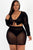Plus Size Sheer Mesh Tie Front Crop Top & Ruched Side Mini Dress - AV Fashion’s