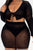 Plus Size Sheer Mesh Tie Front Crop Top & Ruched Side Mini Dress - AV Fashion’s