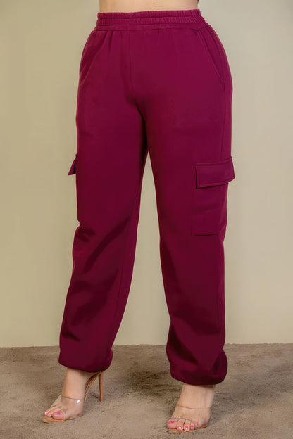 Plus Size Side Pocket Drawstring Waist Sweatpants - AV Fashion’s