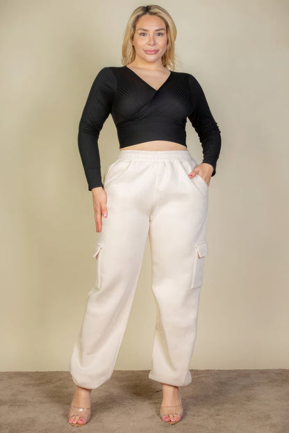 Plus Size Side Pocket Drawstring Waist Sweatpants - AV Fashion’s