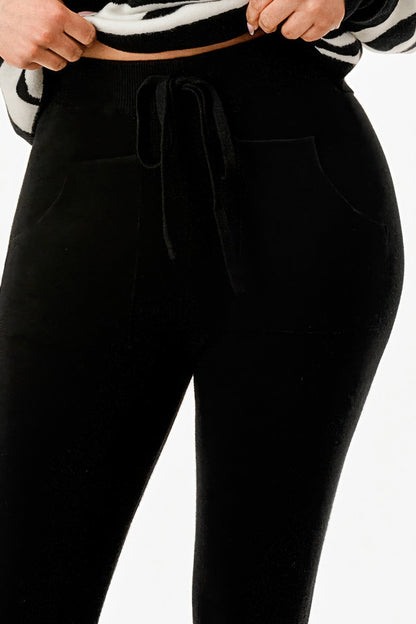 Pullover Collared V - neck Sweater Top And Pant Set - AV Fashion’s
