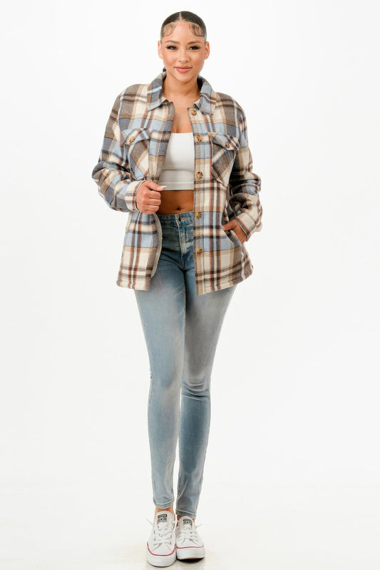 Sherpa Lined Flannel Warm Jacket - AV Fashion’s
