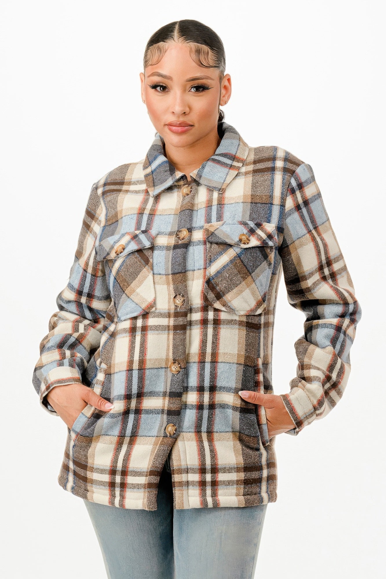 Sherpa Lined Flannel Warm Jacket - AV Fashion’s