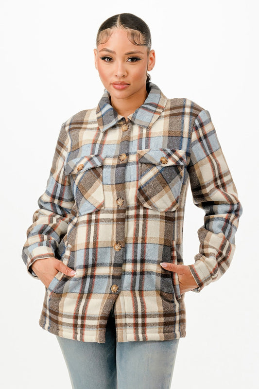 Sherpa Lined Flannel Warm Jacket - AV Fashion’s