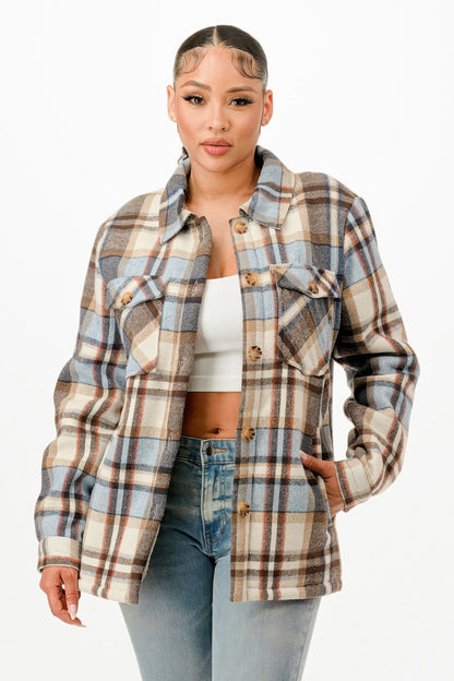 Sherpa Lined Flannel Warm Jacket - AV Fashion’s