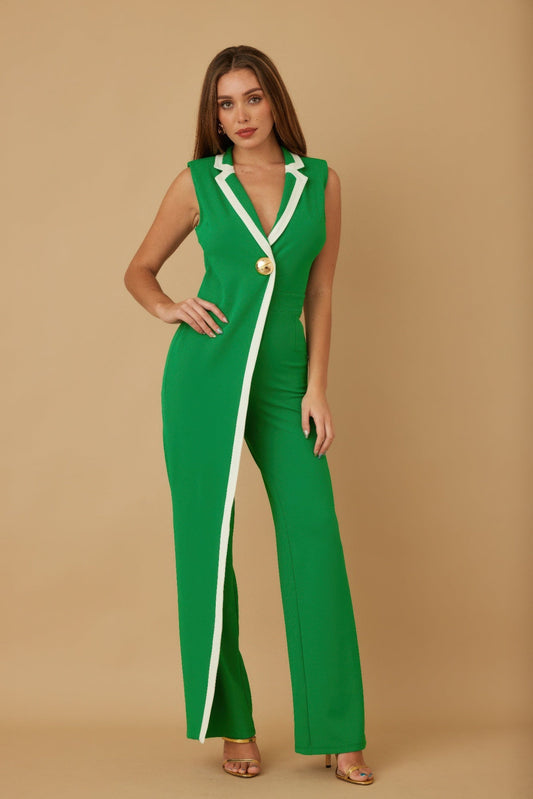 Single Golden Bell Button Jumpsuit - AV Fashion’s