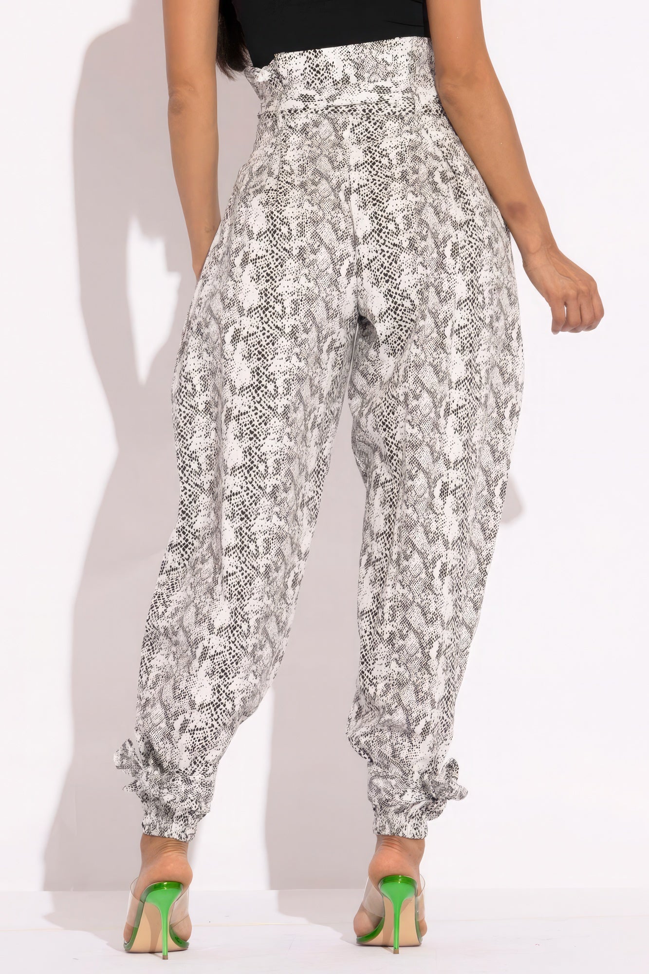 Snake Skin Printed Paper Bag Style Cargo Pants - AV Fashion’s