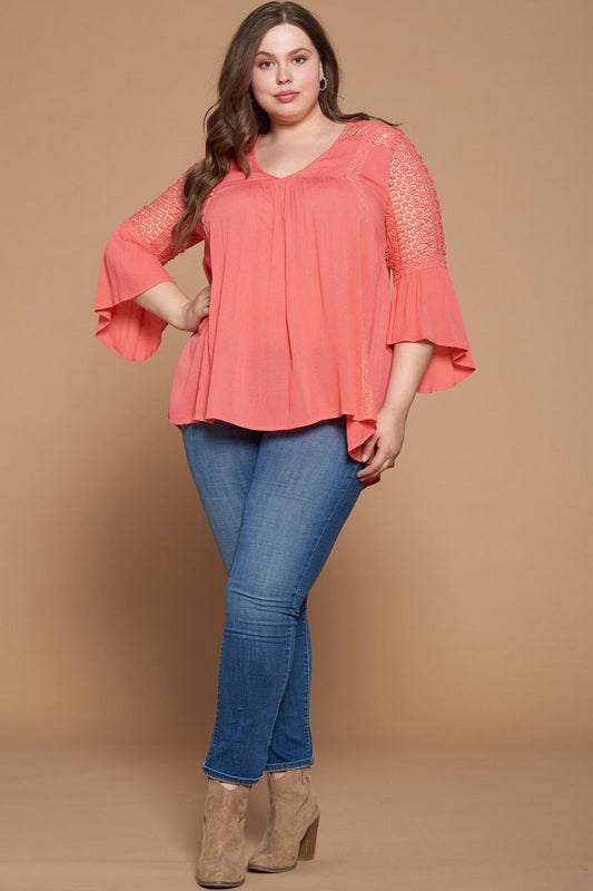 Solid Woven Babydoll Blouse - AV Fashion’s