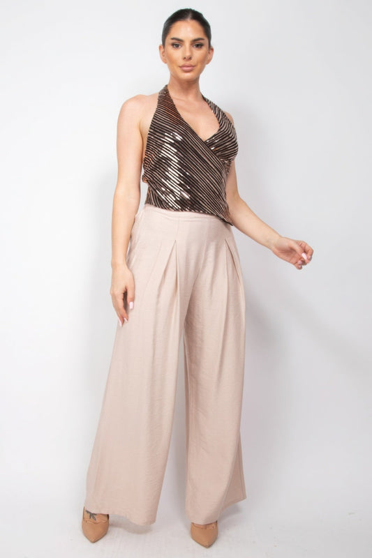 Surplice Halter Sequin Top - AV Fashion’s