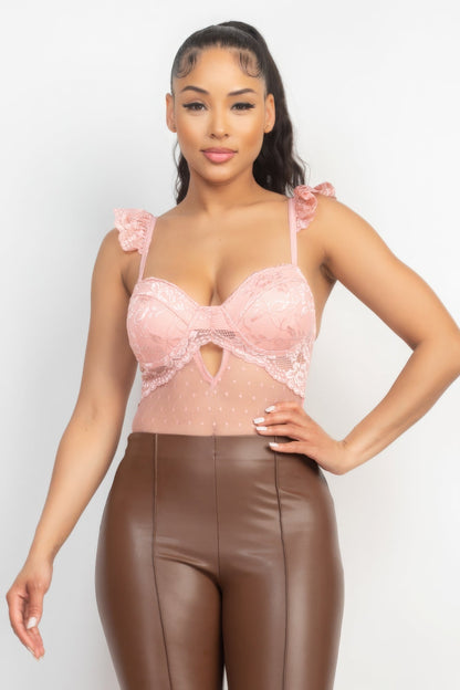 Sweetheart Cut - out Cami Ruffled Bodysuit - AV Fashion’s