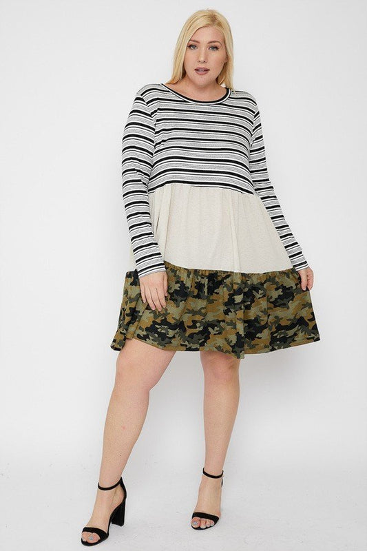 Tiered Color Block Dress - AV Fashion’s