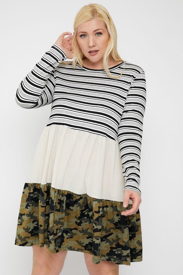 Tiered Color Block Dress - AV Fashion’s