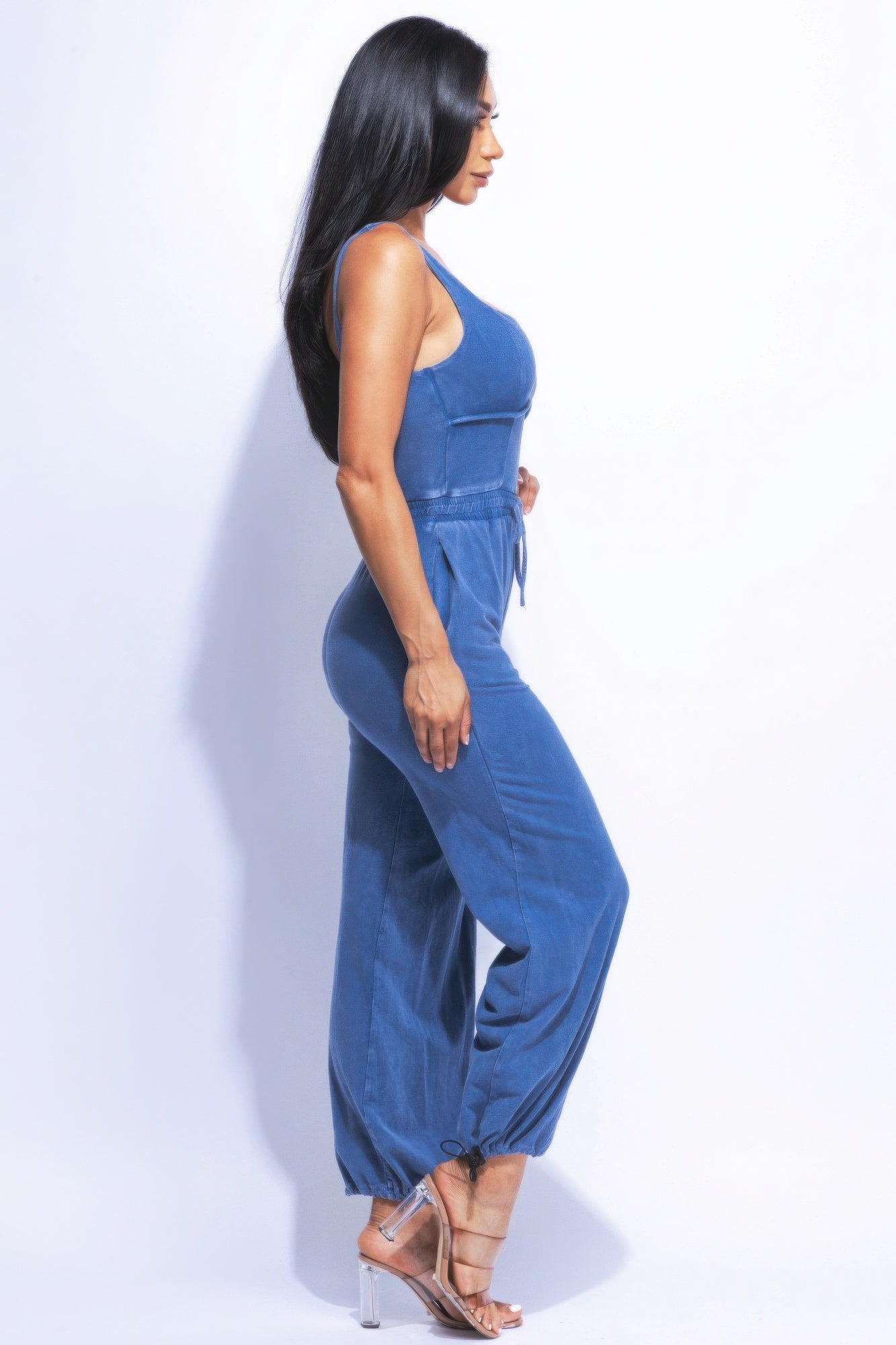 Washed Jumpsuit With Adjustable Ankle - AV Fashion’s