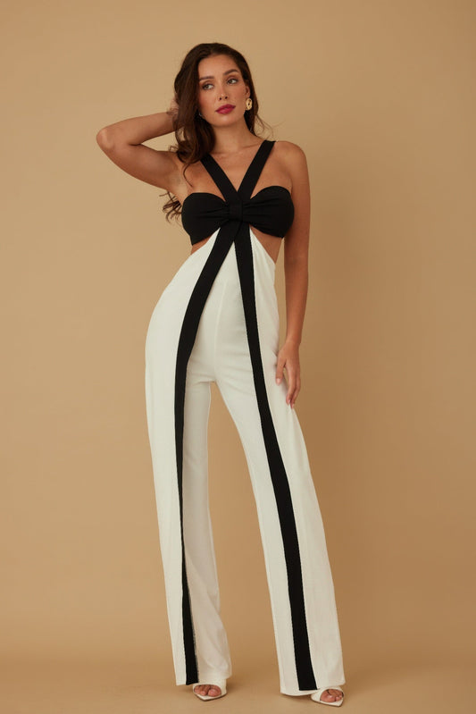 X Ribbon Open Jumpsuit - AV Fashion’s