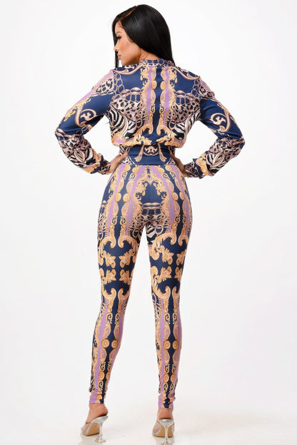 Zip - up Style Jacket With Leggings Set - AV Fashion’s